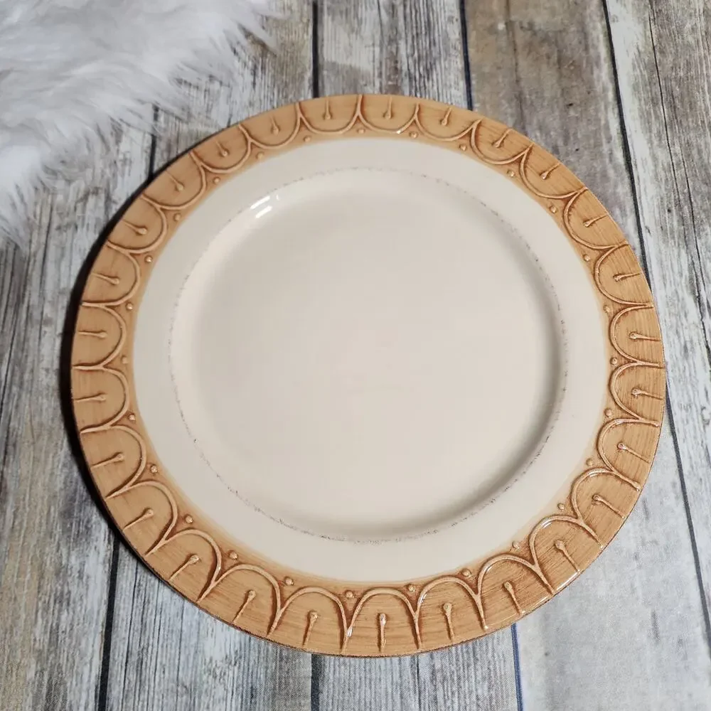 Pier1‎ Gemma Baroque honey round large Charger service plate made in Italy 13.5